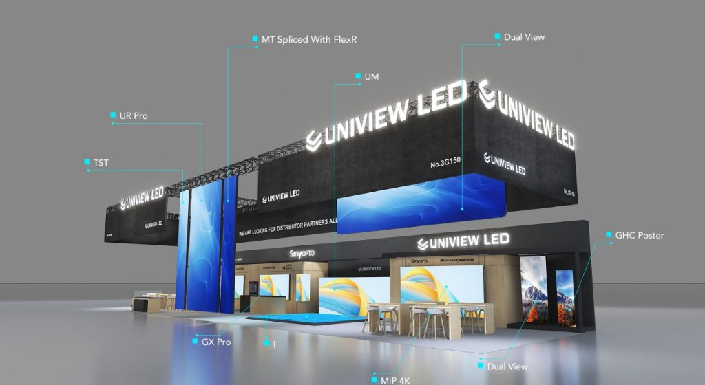 Uniview LED booth at ISE 2026 in Barcelona showcasing professional LED display solutions