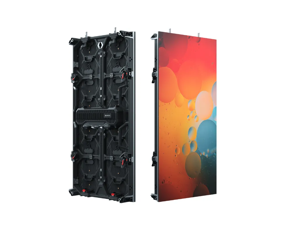 UR Pro 500 × 1000 mm rental LED cabinet front and rear views