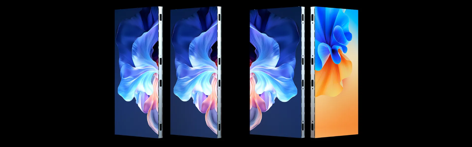 DualView indoor dual-sided LED display showing content on both display faces