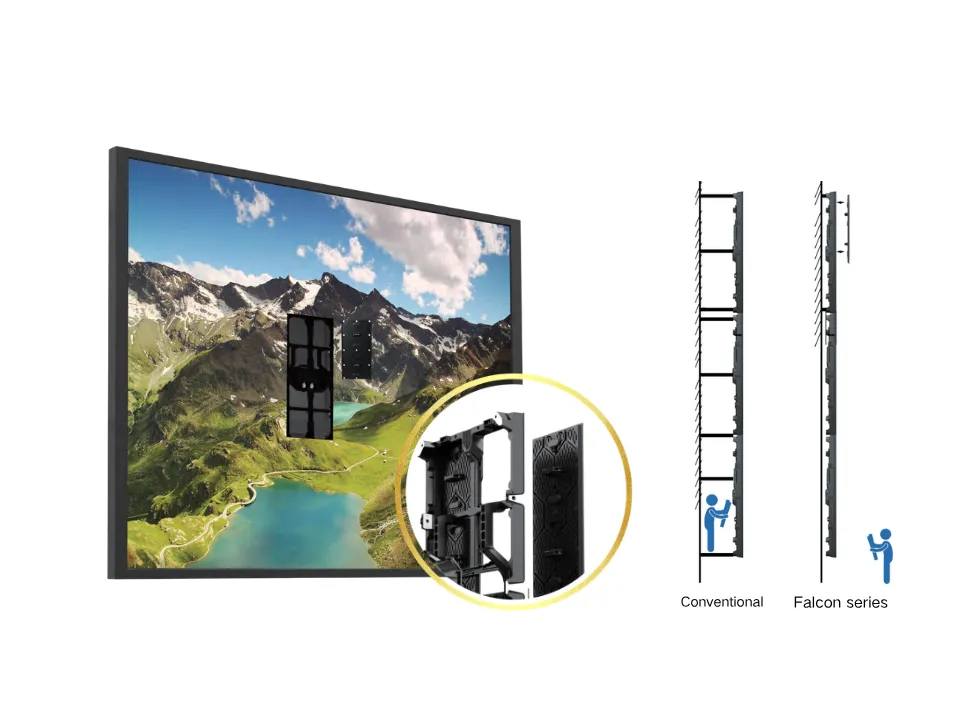 Falcon Series outdoor LED display cabinet dimension drawing