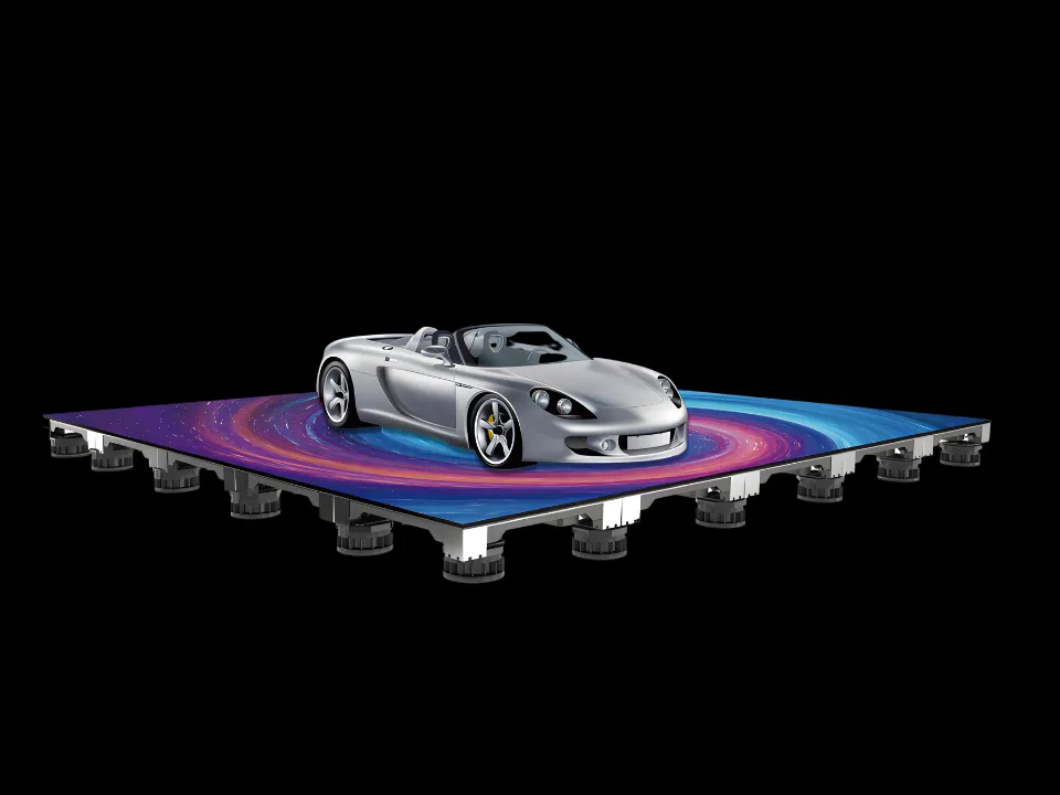 I Pro LED floor used under a vehicle presentation