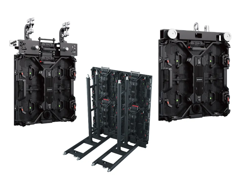 MT Series rental LED display prepared for hanging and stacking installation