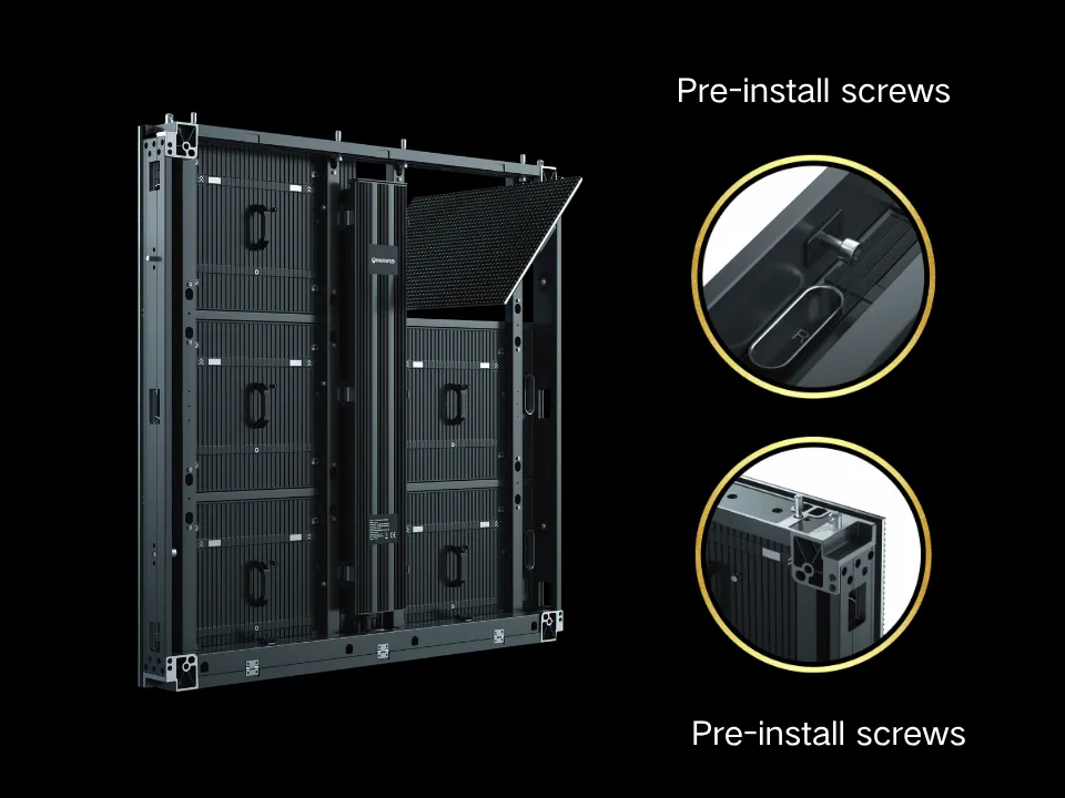 RK Pro outdoor LED cabinet with concealed power and data cable routing