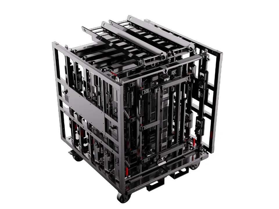 Touring transport cart loaded with TST Series LED cabinets