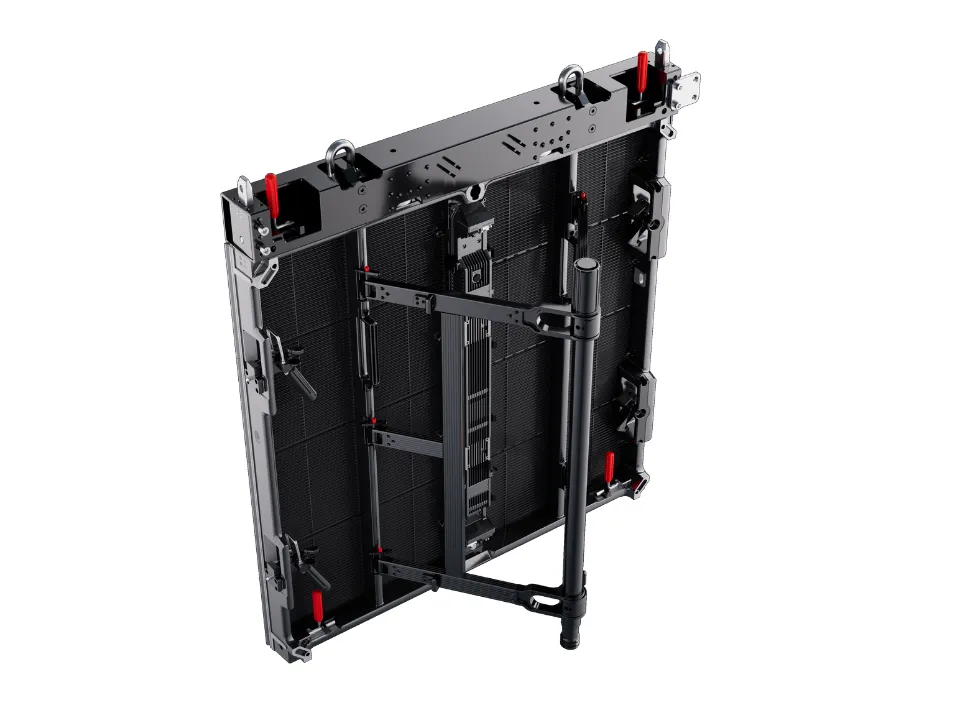 Rear view of TST Series LED cabinet fitted with support stand