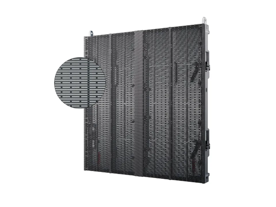 TST Series transparent touring LED cabinet with open-frame module structure