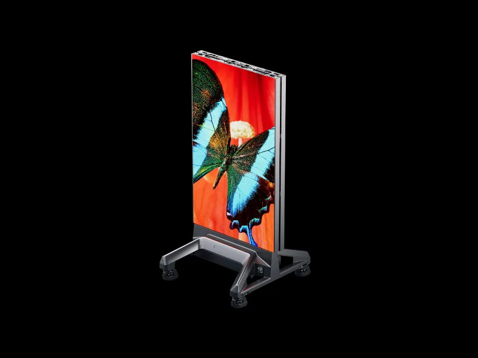 Front three-quarter view of LED Poster 1.56 COB on a wheeled base
