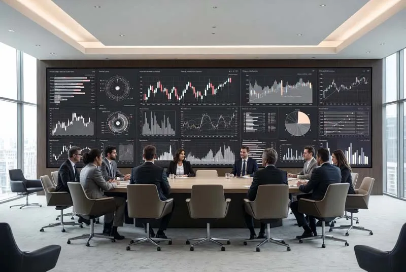 Fine pitch LED display installed in a premium conference and boardroom environment
