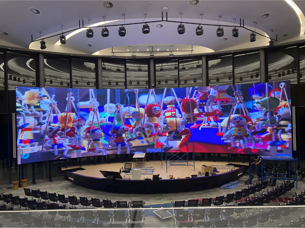 AS Series indoor rental LED display installed for a stage event