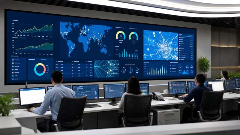 Fine pitch COB LED display for close-view control room applications