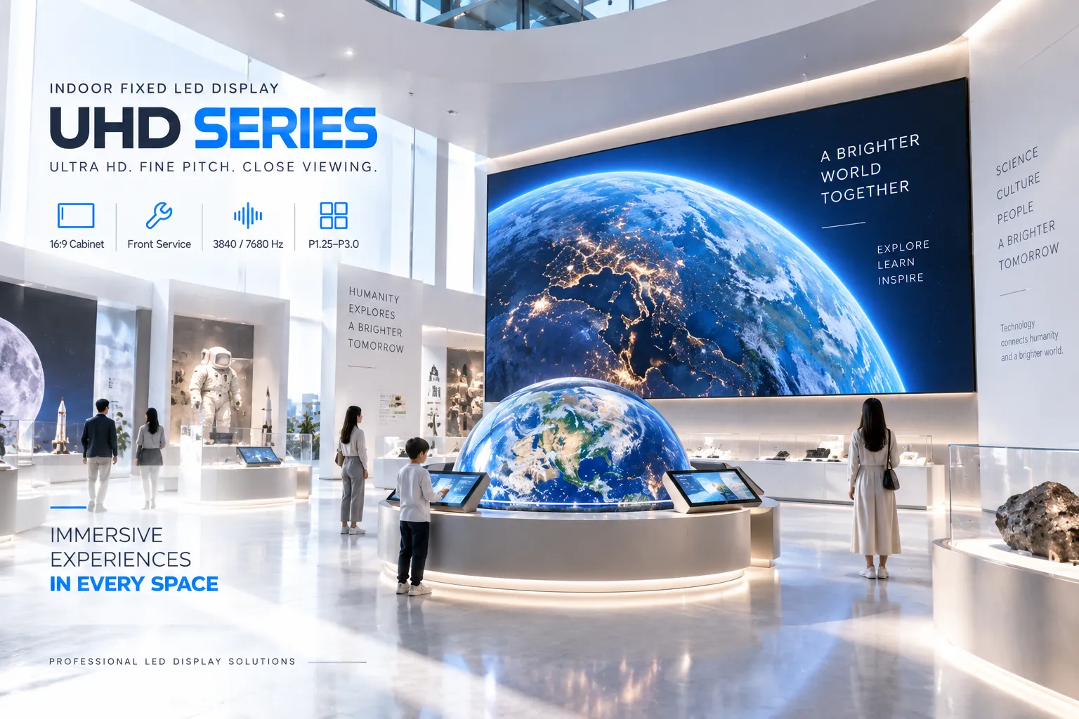 Immersive LED display in a museum and experience center